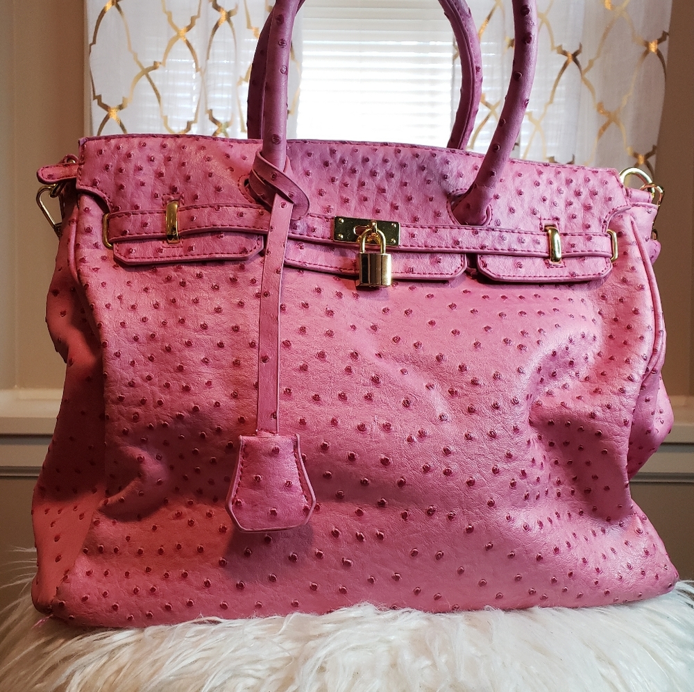 Large pink handbag
